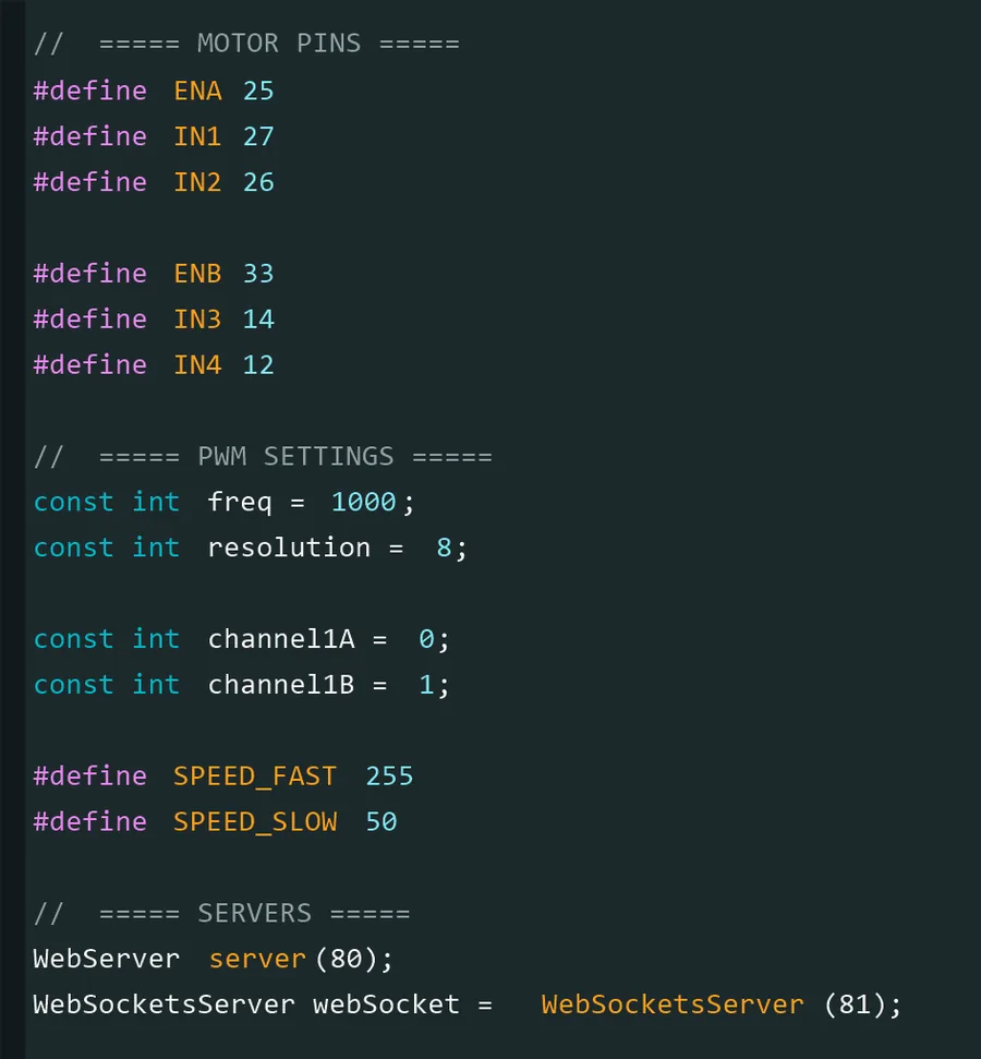 C++ and browser code for Wi-Fi robotics controls in the RC car workshop