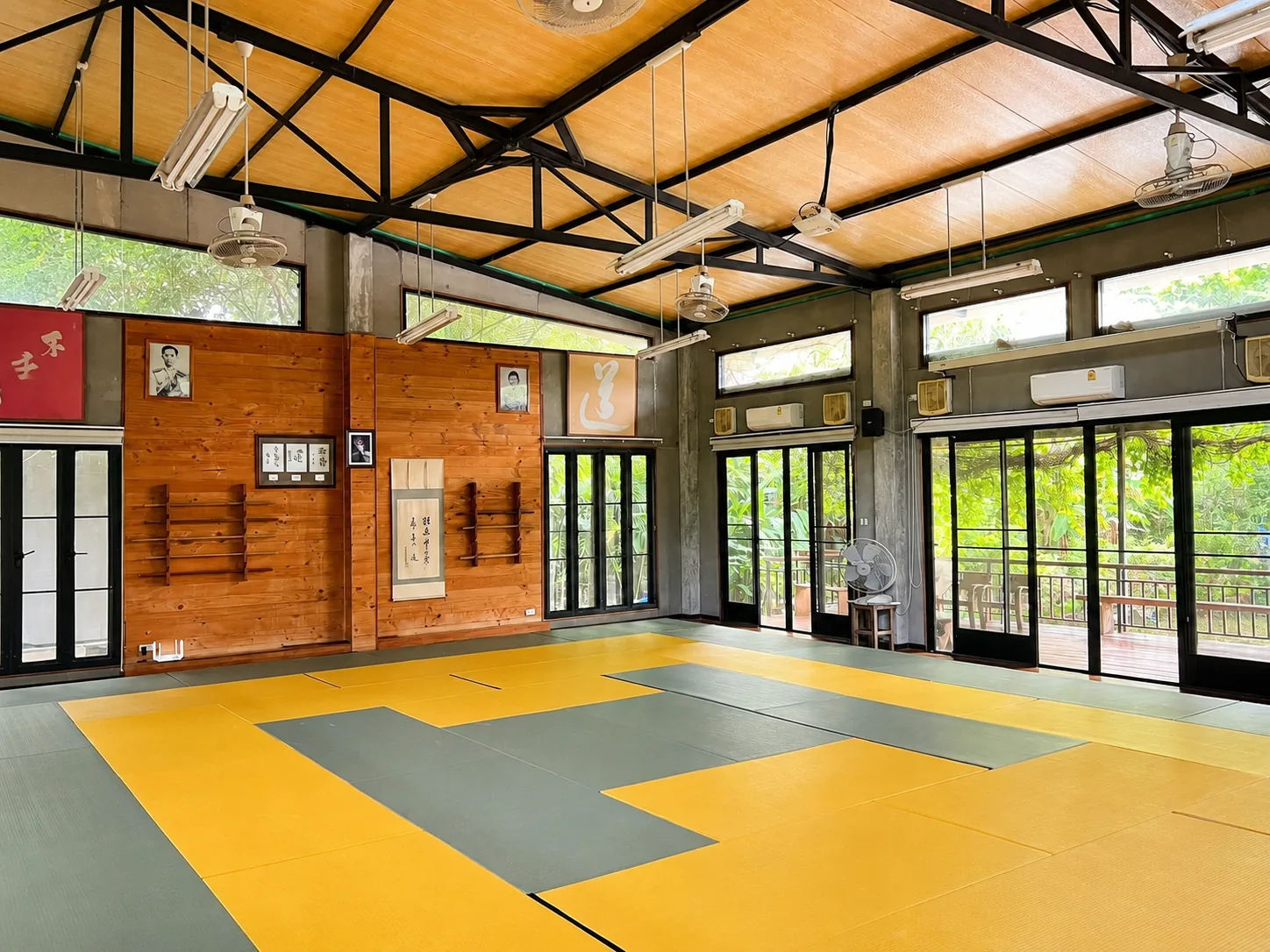 Renshinkan Dojo interior at the Peace Culture Foundation course venue in Chiang Mai